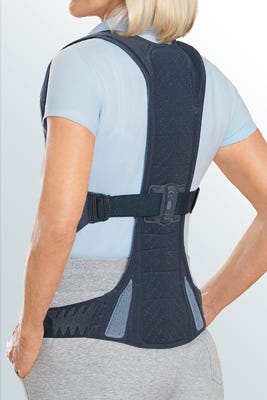 Image shot of the spinomed back brace which stabilises the back adn helps to fight osteoporosis