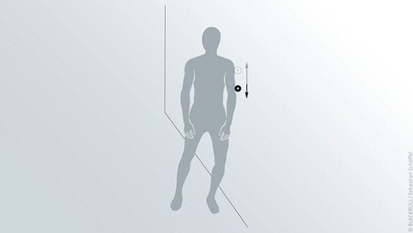 "Istructions to a  Blackroll mini excercises to train the upper arm and prevent back pain