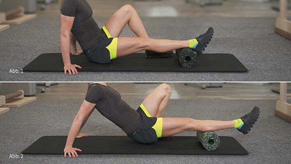 Runners stetching exercise involving the calf muscles