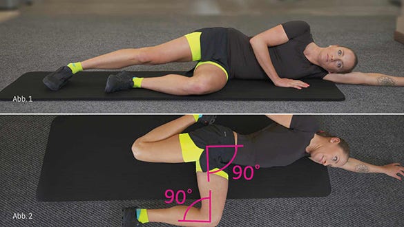 runners stretching exercise involving the front of the thigh muscles