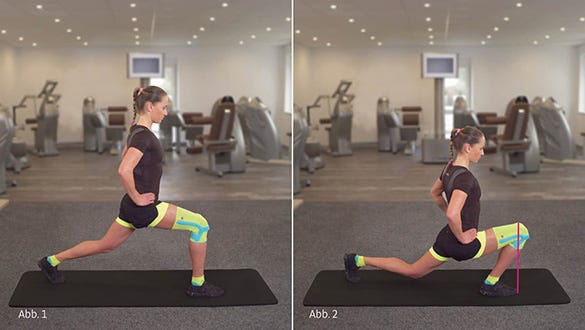 runners exercsie lunge involving hamstrings and bottom