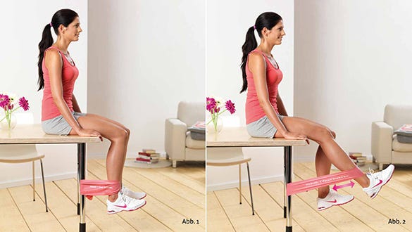 Knee straightening – muscles involved: quadriceps