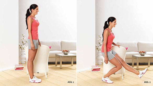 Single-leg knee bending exercises - muscles involved: thigh