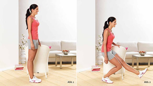 Single-leg knee bending exercises - muscles involved: thigh