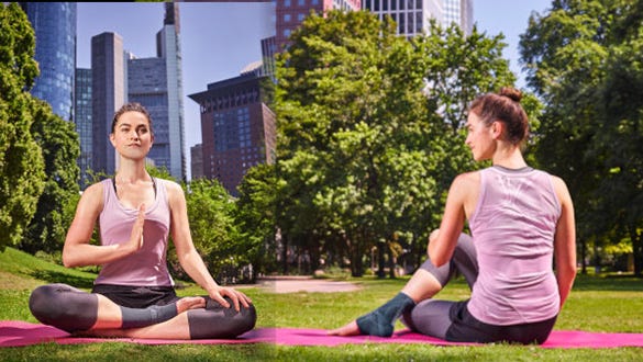 Woman doing different yoga poses to stimulate her metabolism and strengthen her muscles